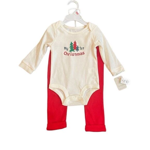 Lullaby Lane NEW My first Christmas 2-piece set size 0-3 months long sleeve - Picture 1 of 5